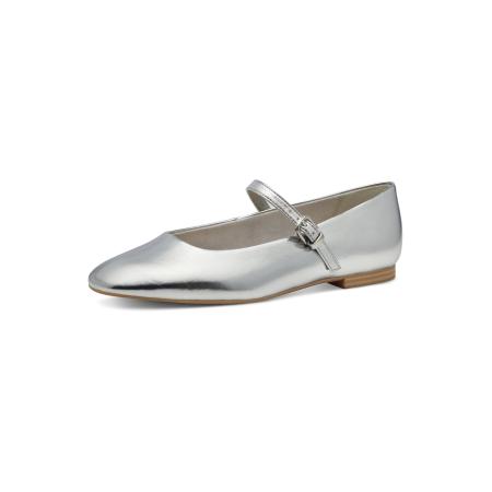 Tamaris Tamaris Ballerina met riempjes zilver