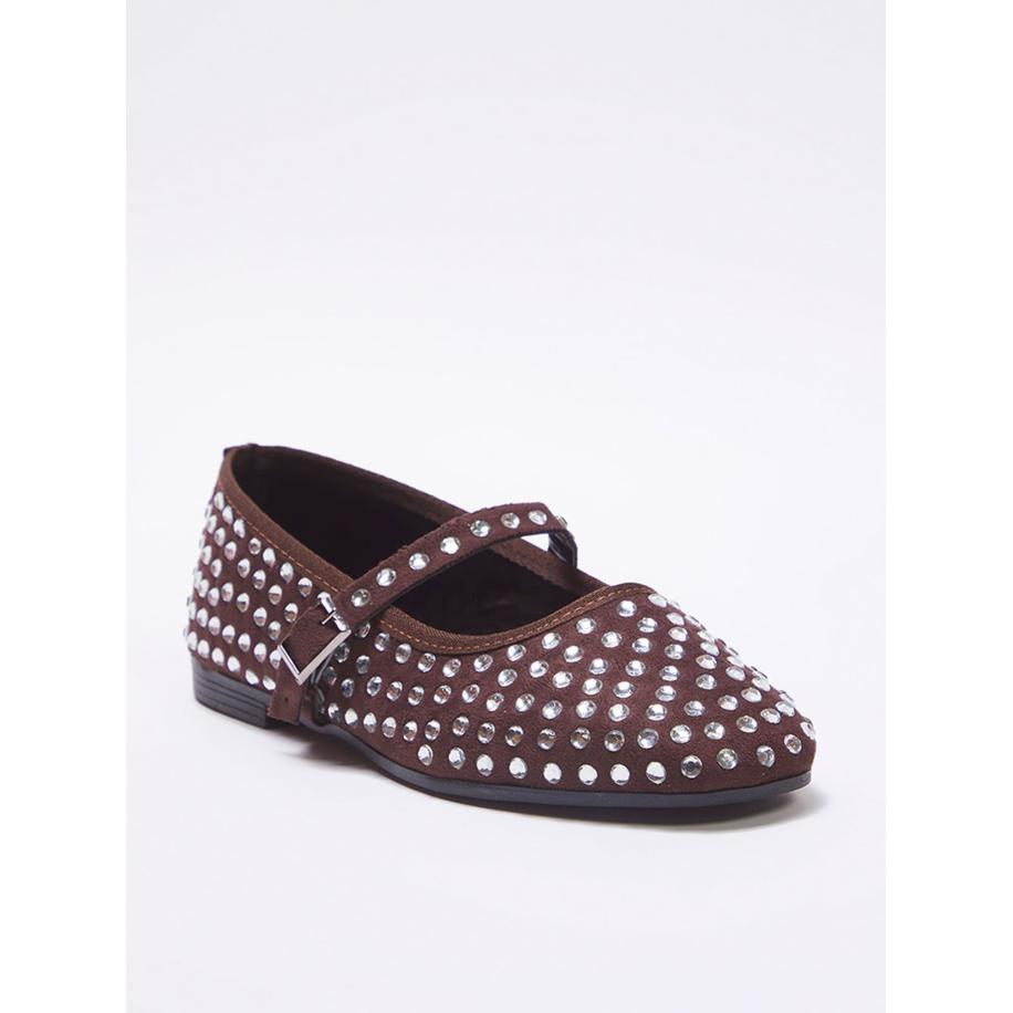 Trendyol Trendyol Ballerina met riempjes chocoladebruin -