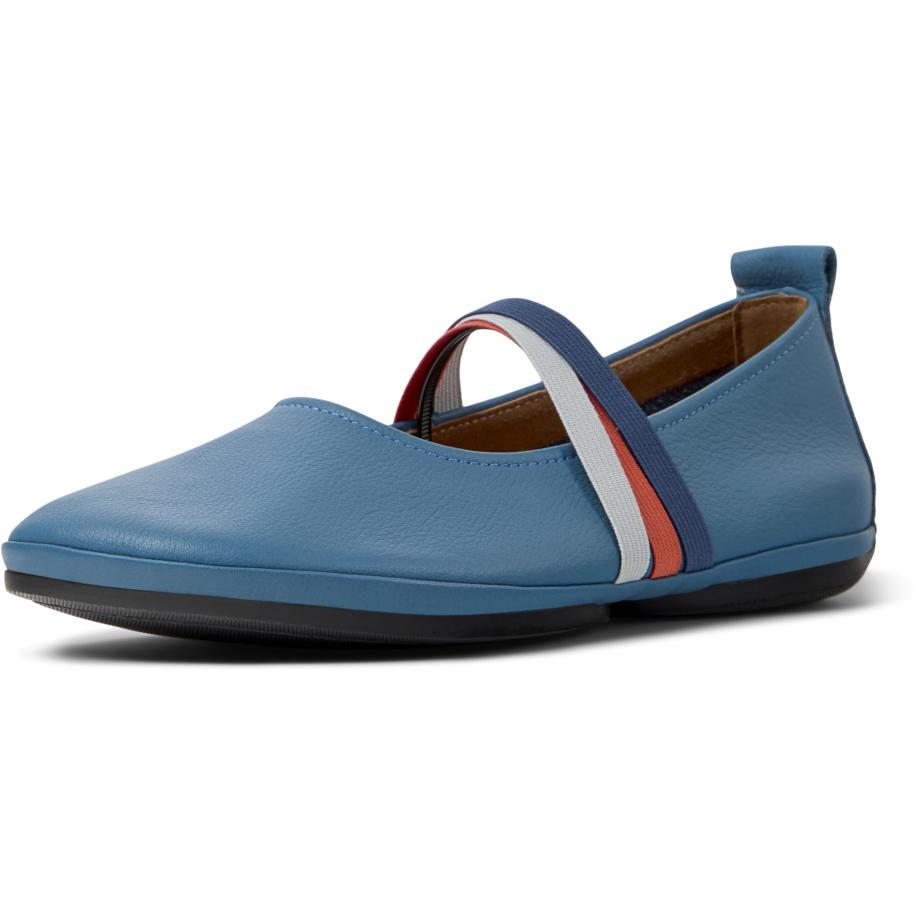 Camper CAMPER Ballerina met riempjes Right Nina blauw / oranje / offwhite -