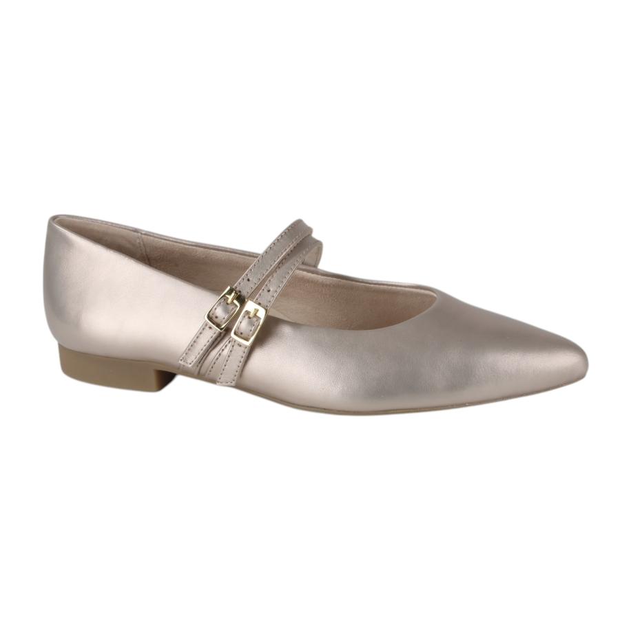 Paul Green Paul Green Ballerina met riempjes beige / goud -