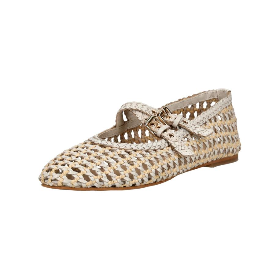 Inuovo INUOVO Ballerina met riempjes beige / offwhite -