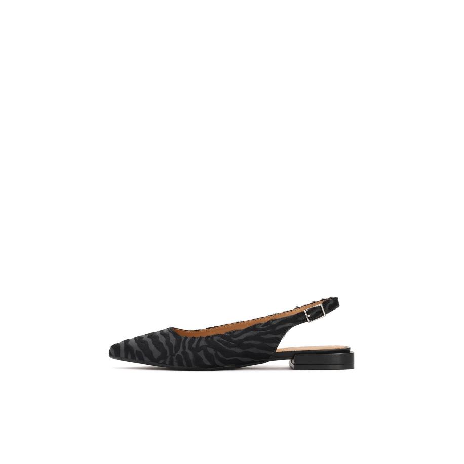 Kazar Ballerina met riempjes bruin / grijs / zwart Zwart