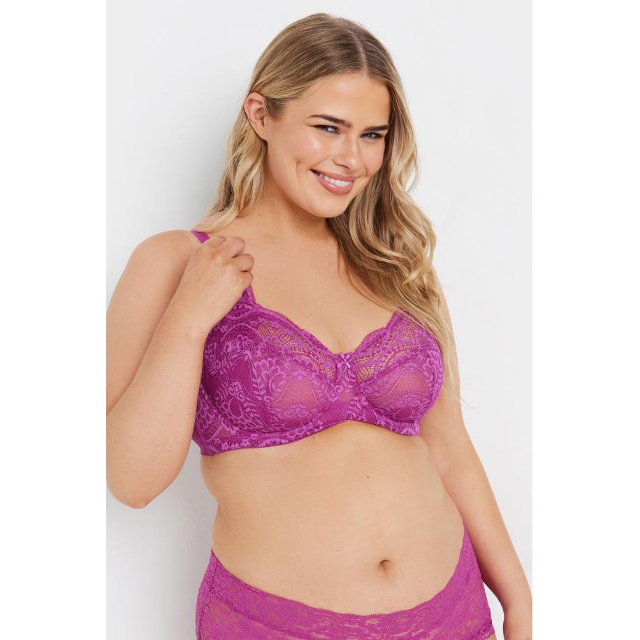 Yours Nietvoorgevormde Kanten Bh Met Beugel In Roze Size 85L Roze