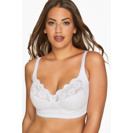 Yours Katoenen Bh Zonder Beugel Met Kant Detail In Wit Bestsellersize 115L
