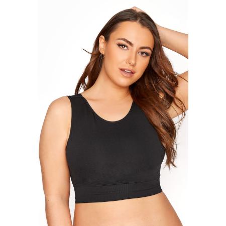 Yours Cropped Bralette Zonder Naden In Zwartsize 54-56