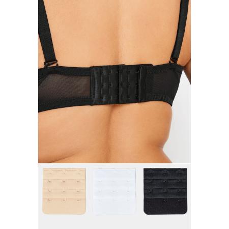 Yours Set Van Drie Paar Bhverlengers In Zwart/Wit Size One Size