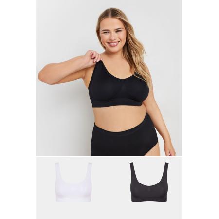 Yours 2 Pack Nietvoorgevormde Naadloze Bh's In Wit & Zwartsize 54-56