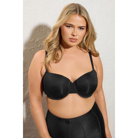 Yours Voorgevormde Tshirt Bh Met Beugel En Satijnen Strikje In Zwart Size 105C