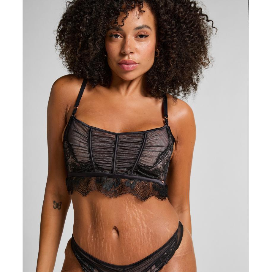 Hunkemöller Niet-voorgevormde longline beugel bh Cynthia Zwart Zwart