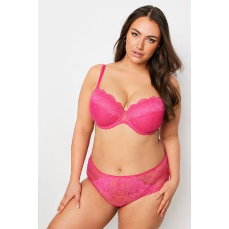 Yours Voorgevormde Bh Met Stippenprint En Beugel In Felroze Size 110G