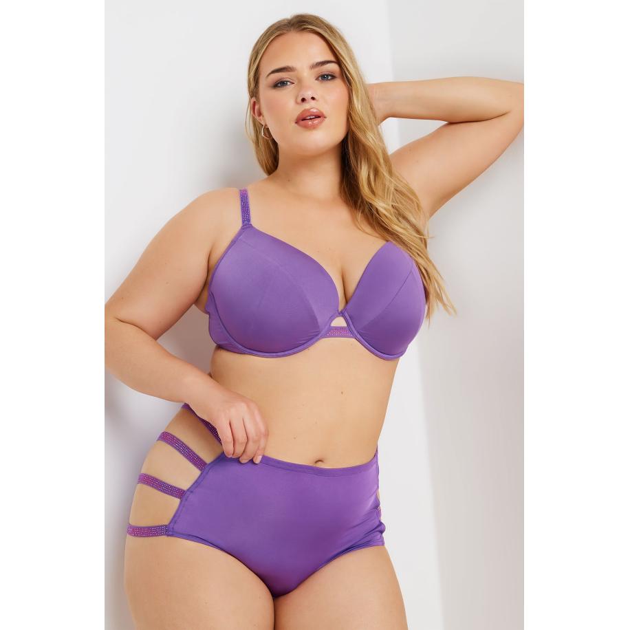 Yours Voorgevormde Bh Met Diamantjes Op De Bandjes In Paars Size 110J Paars