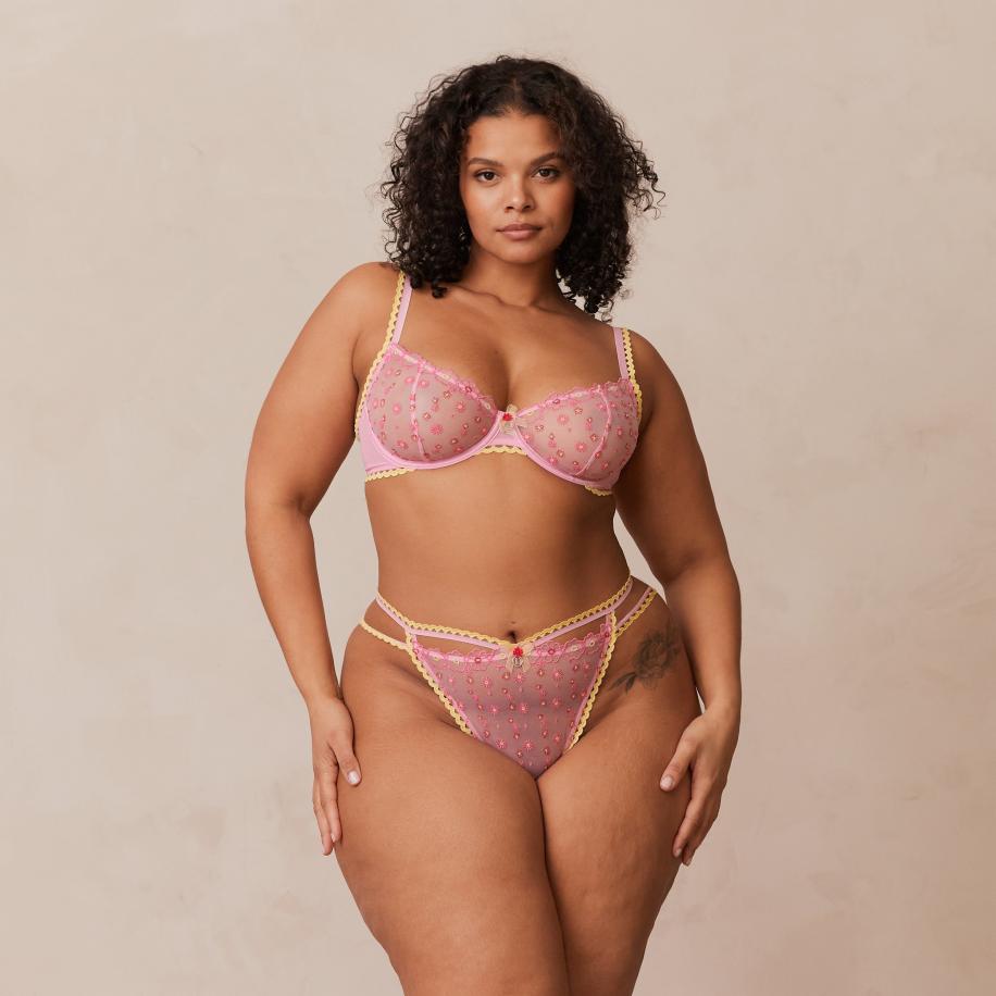 Lounge Daisy Embroidered Balcony BH Roze 70 / C Roze