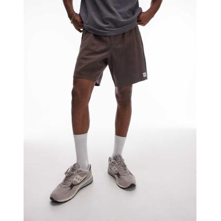 Rhythm - Jam - Short van linnenmix met textuur in bruin