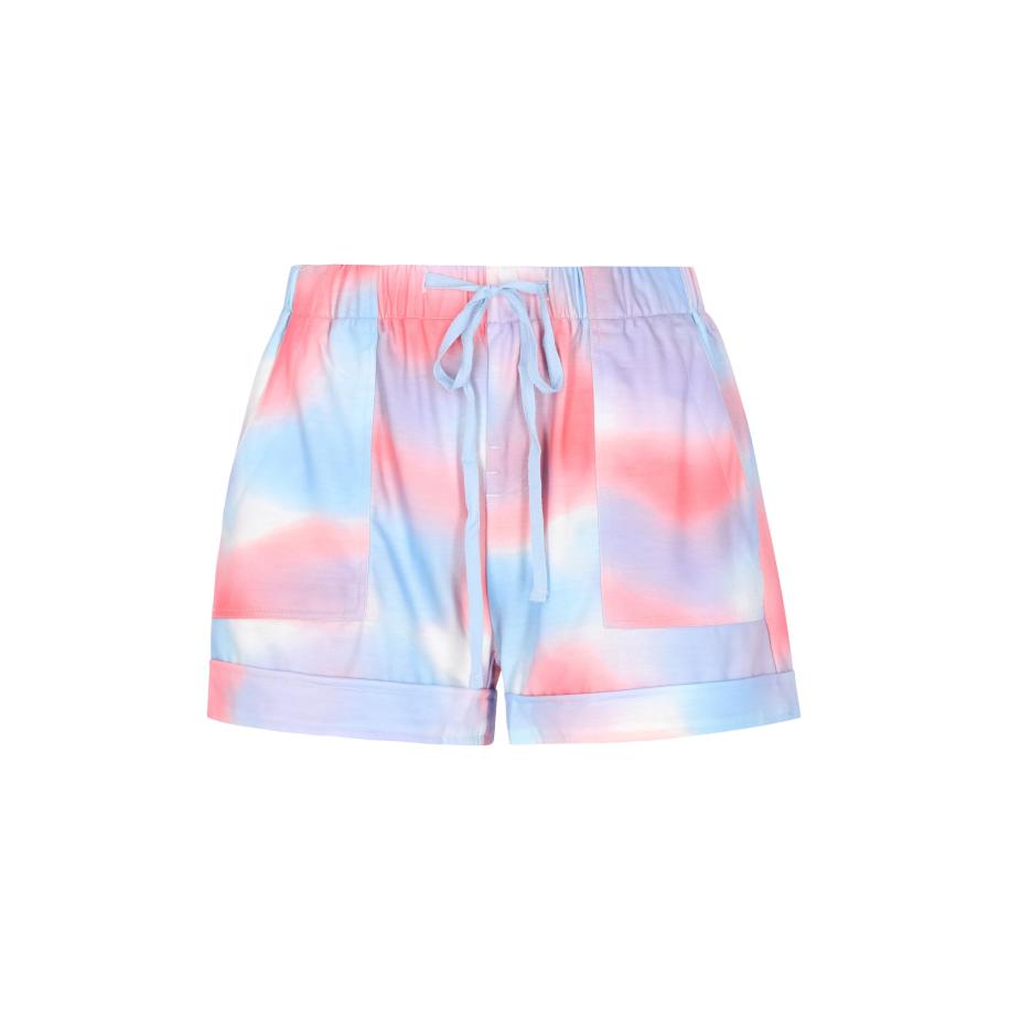 IZIA Broek Fashion Look lichtblauw / sering / pink / wit Multicolor