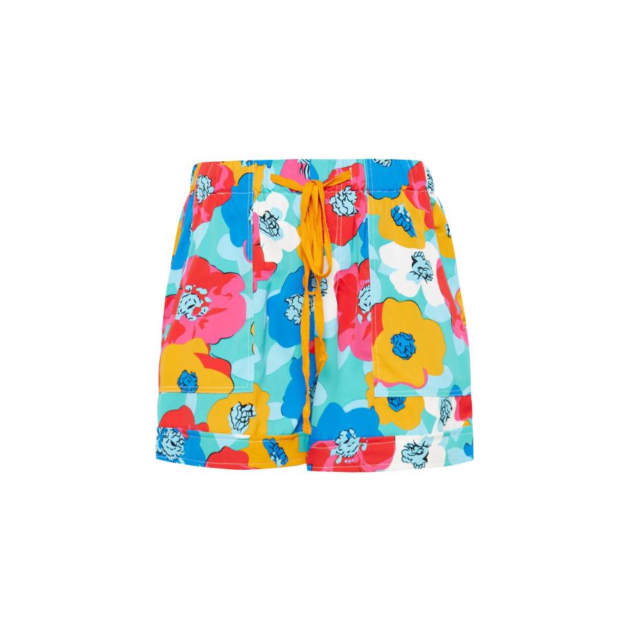 FELIPA FELIPA Broek Spring Summer turquoise / oranje / rood / wit -