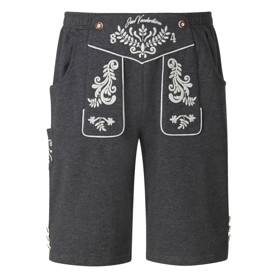 Jan Vanderstorm Bermuda donkergrijs, Effen Grijs