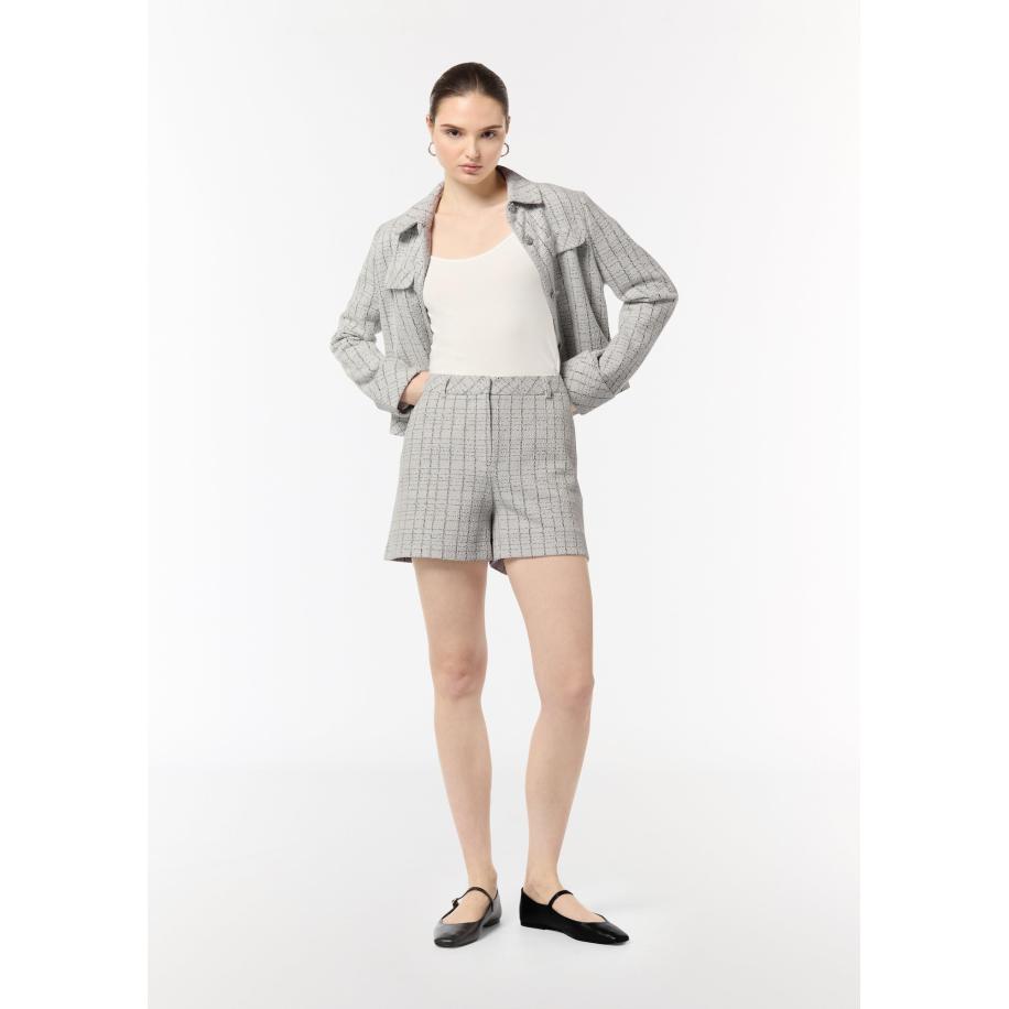 COMMA Broek lichtgrijs / zwart Grijs