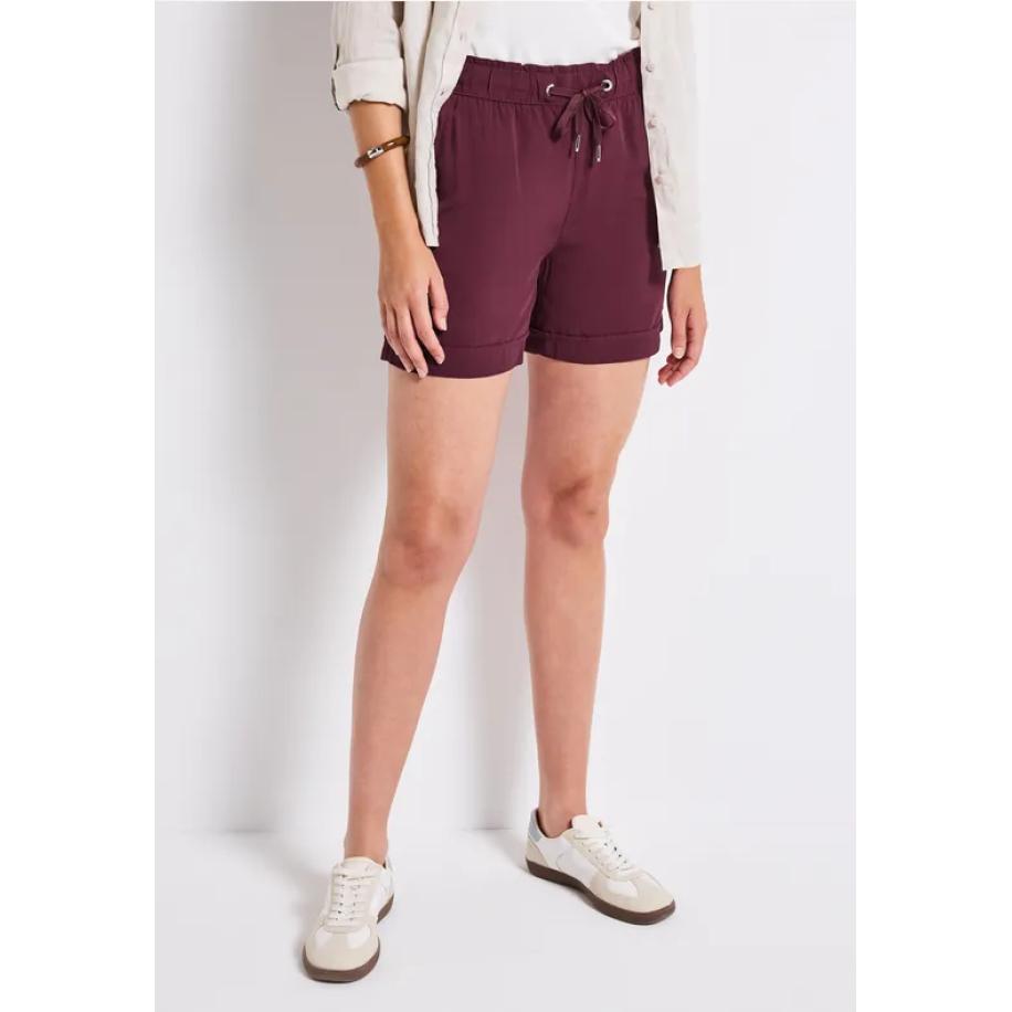 Street One Korte broek van paperbag Rood