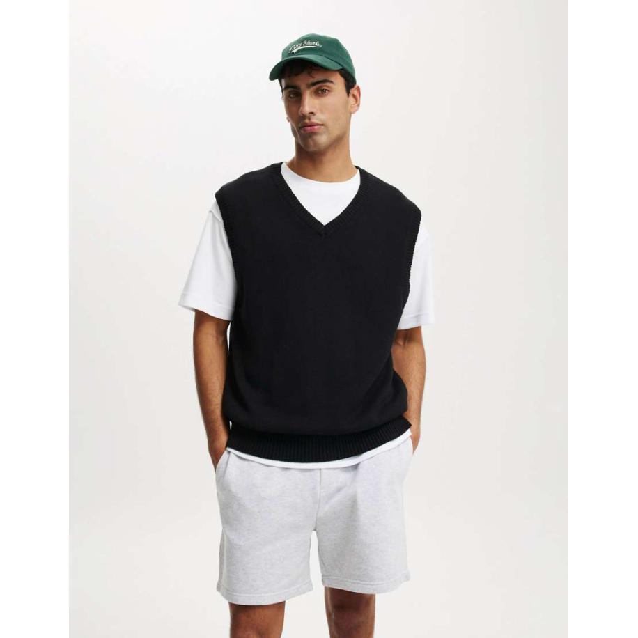 Cotton On - Everyday - Katoenen fleece short in gemêleerd grijs Grijs