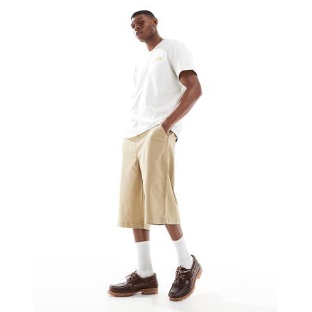 Wrangler - Casey Jones - Workwear - Lange short van keperstof met trekkoord in lichtbruin