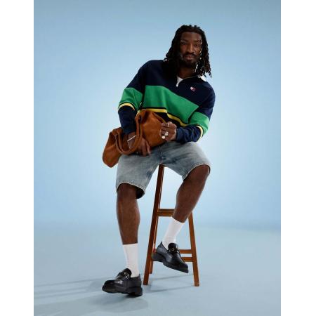 Tommy Jeans - Isaac - Ruimvallende denim short in medium wassing-Blauw