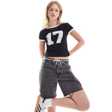 Levi's 501 90s denim short in zwarte wassing