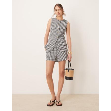 Nobody's Child Harper Elegante short in zwart-witte gingham ruit, deel van co-ord set