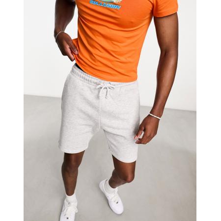 COLLUSION - Jersey short in gemêleerd grijs