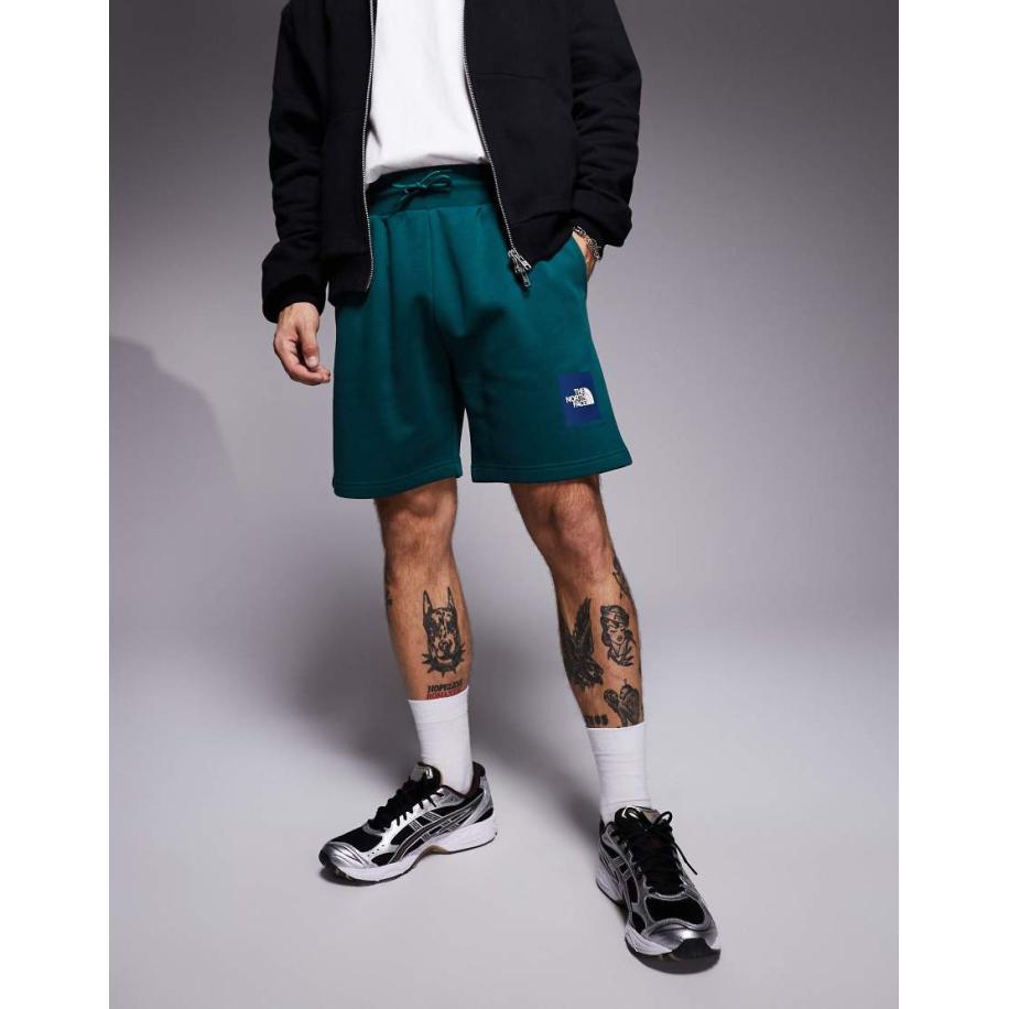 The North Face - Box NSE - Sweatshort met logo in groen Groen