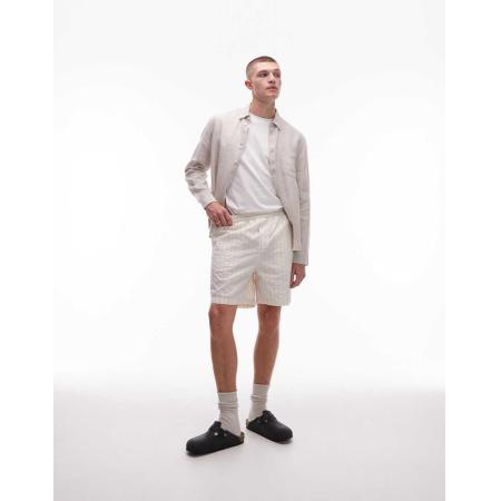 ARKET - Getextureerde katoenen dobby pull-on short in wit