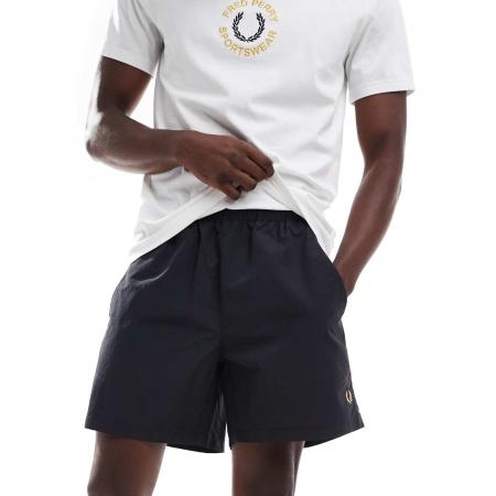 Fred Perry - Geweven performance short in zwart