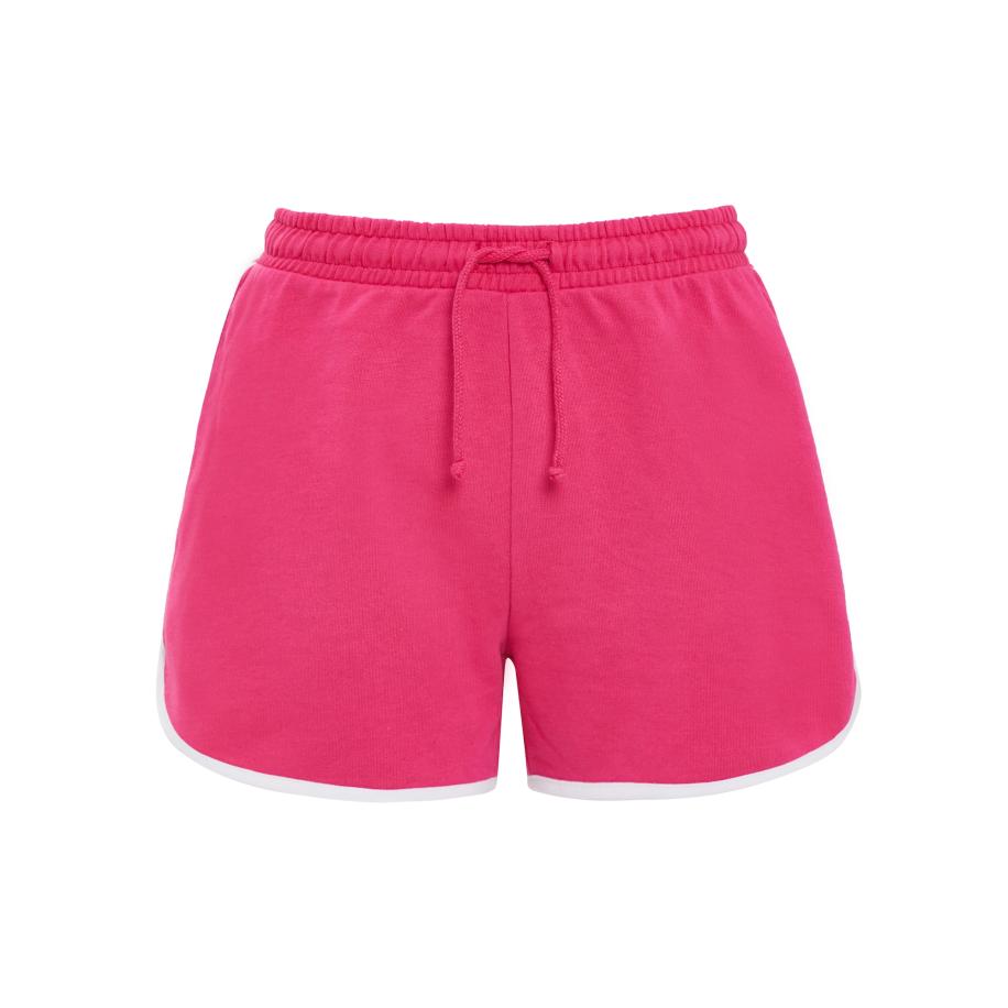 Threadbare Threadbare Broek Freddie fuchsia / wit -