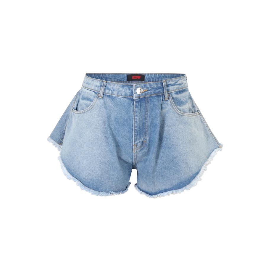 Misspap Misspap Bandplooi jeans blauw denim -