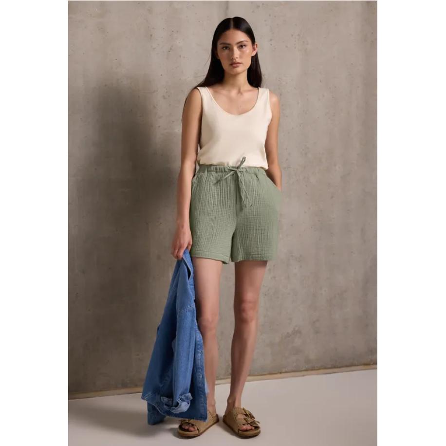 Street One Korte broek van mousseline Groen