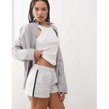 COLLUSION Microshort met lage taille en streep-Grijs