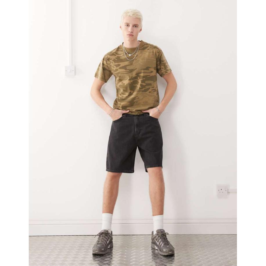 Weekday - Galaxy - Baggy denim short in zwart Zwart