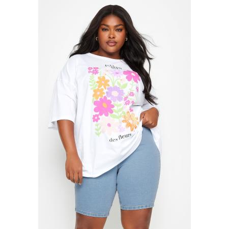 Yours Denimshort Met Stretch En Elastische Tailleband In Lichtblauw Size 42