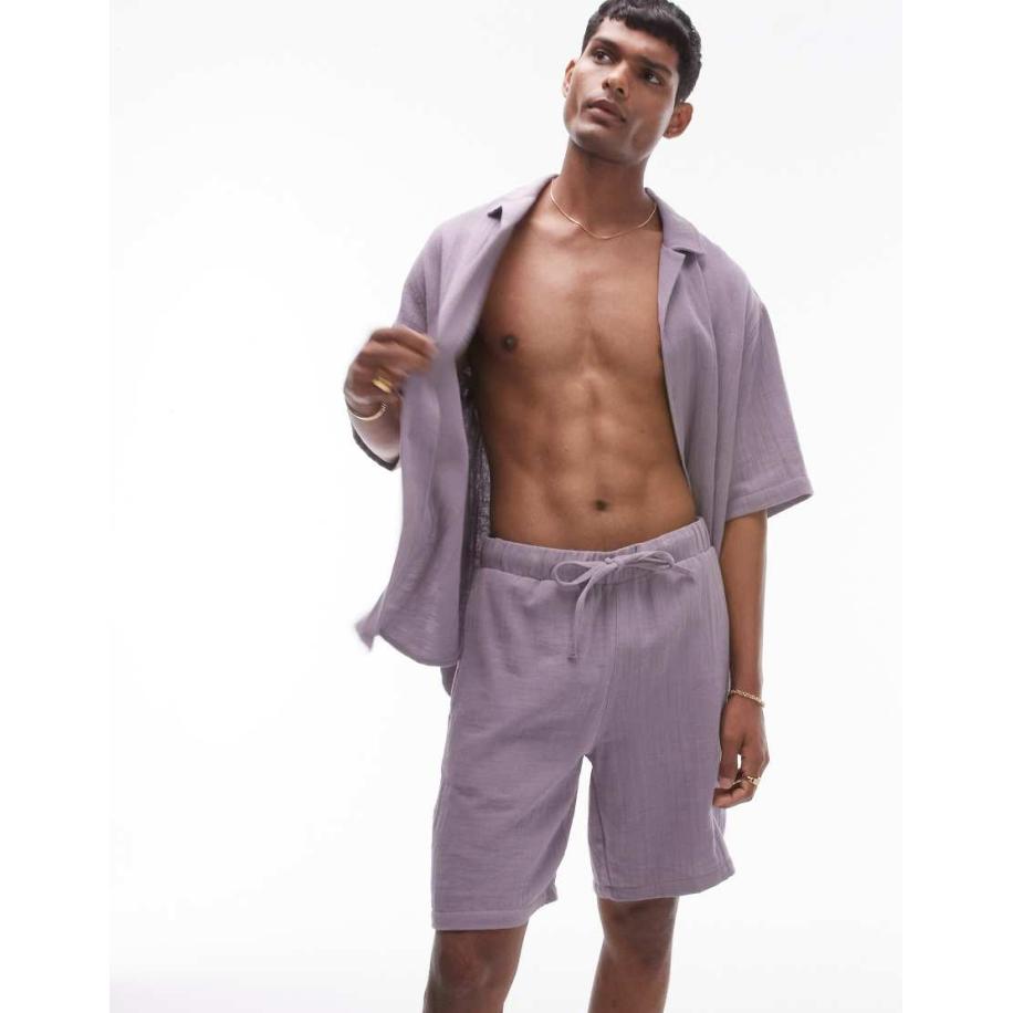 Topman - Short in lila wassing, deel van co-ord set-Paars Paars
