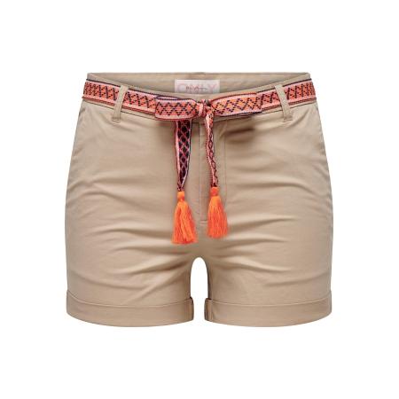 Only ONLY Chino Georgia donkerbeige / donkerblauw / oranje / koraal