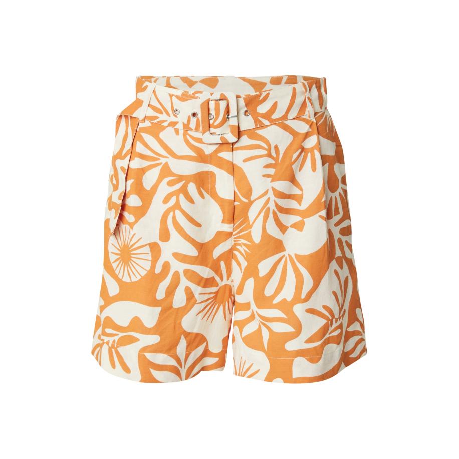 Only ONLY Bandplooibroek ONLJAKIRI mandarijn / wit -