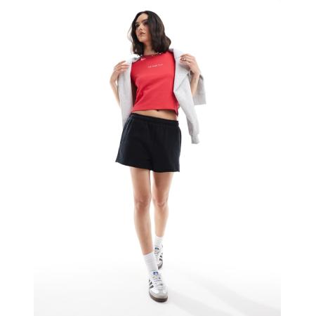 Cotton On Klassieke mini-short van fleece in zwart