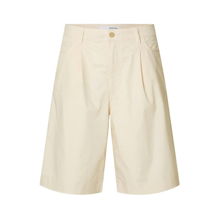 Selected SELECTED Bandplooibroek SLFKLEA lichtbeige -