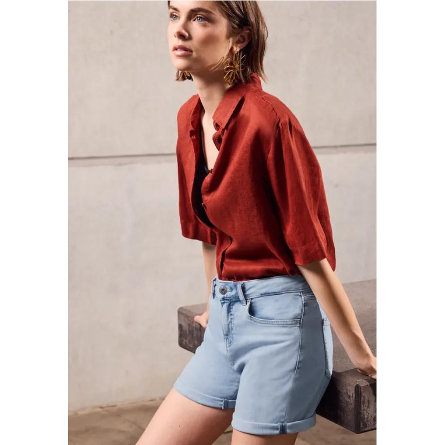 Street One Casual fit denim shorts Blauw