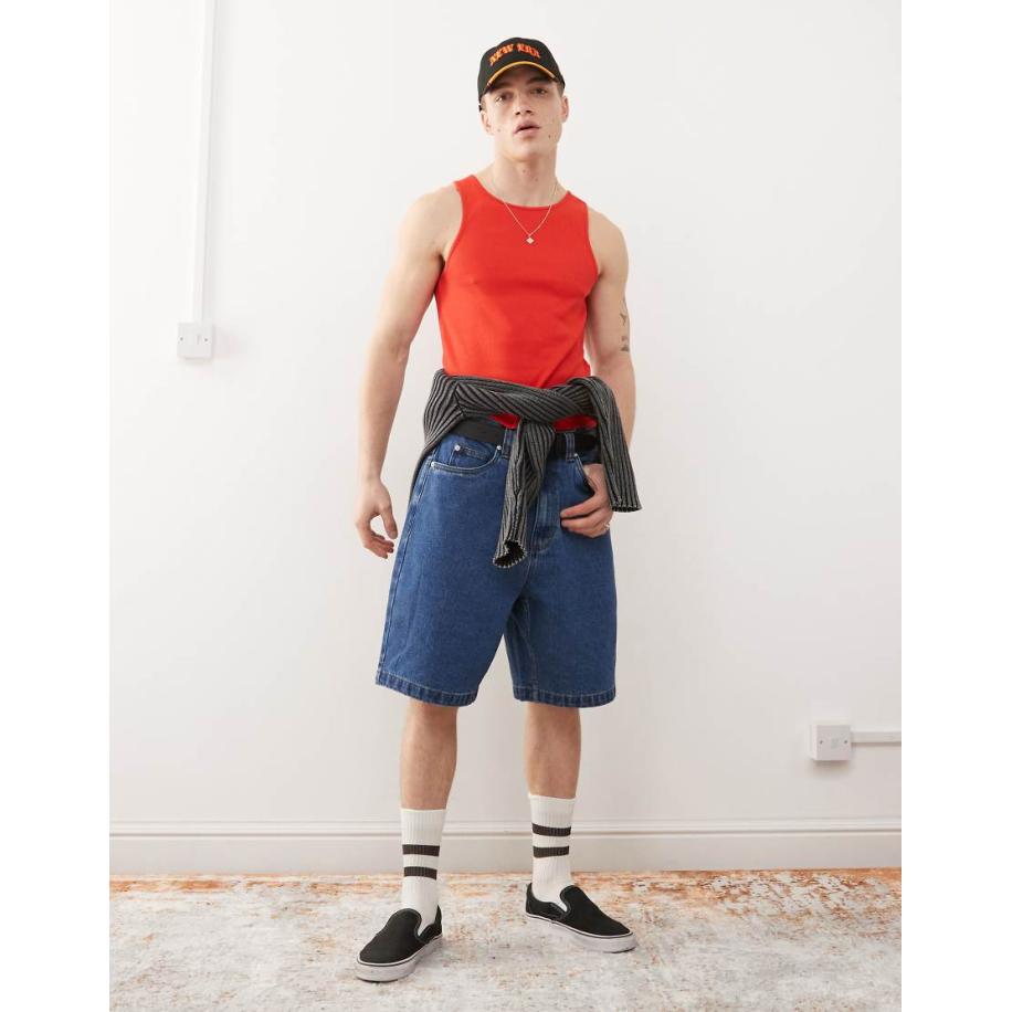 Santa Cruz - Big - Denim short in blauw met donkere wassing Blauw