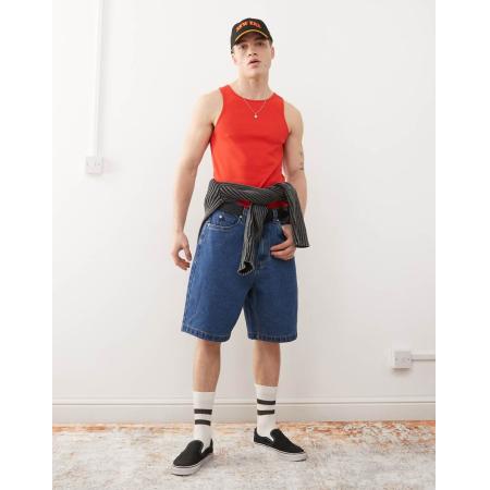 Santa Cruz - Big - Denim short in blauw met donkere wassing