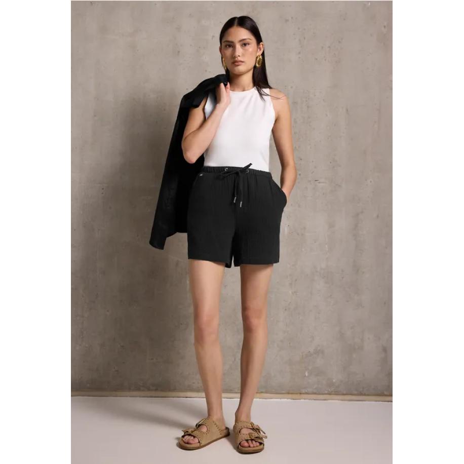 Street One Korte broek van mousseline Zwart