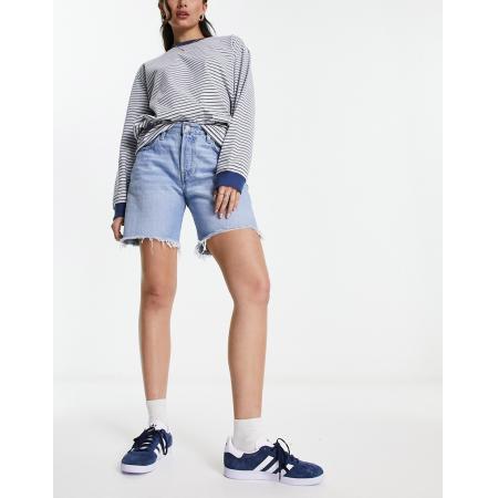 Levi's 501 Jaren 90 short in blauw met lichte wassing