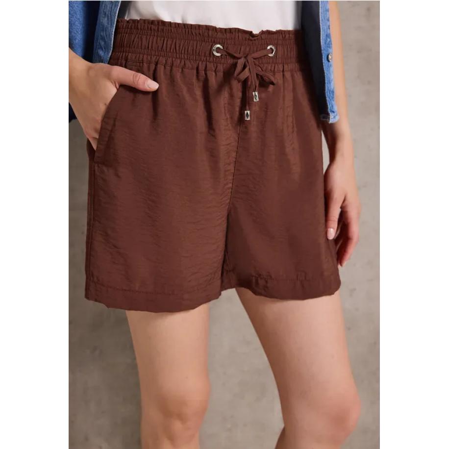 Street One Shorts in effen kleur Bruin