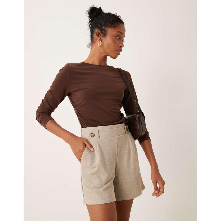 JDY Jersey short in beige, deel van co-ord set-Neutraal Multicolor