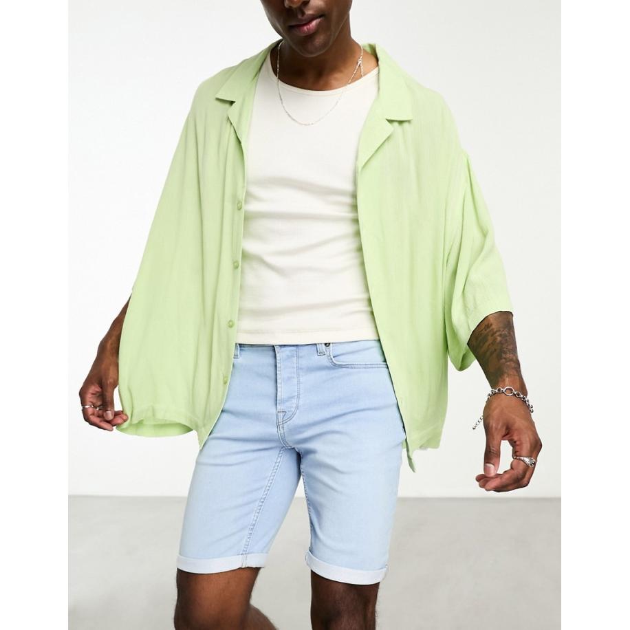 Only & Sons - Jog - Denim short met lichte wassing-Blauw Blauw